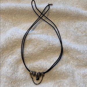 Pandora leather strap necklace